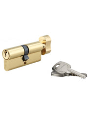 Cilindro STD con pomolo 40 x 40 mm, ottone, 3 chiavi – THIRARD
