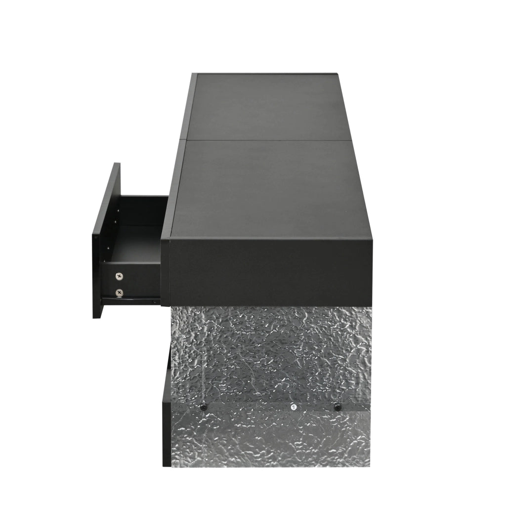 Mobile TV con 2 cassetti; 4 vani; LED e passacavi - per soggiorno - 152×35×40 cm