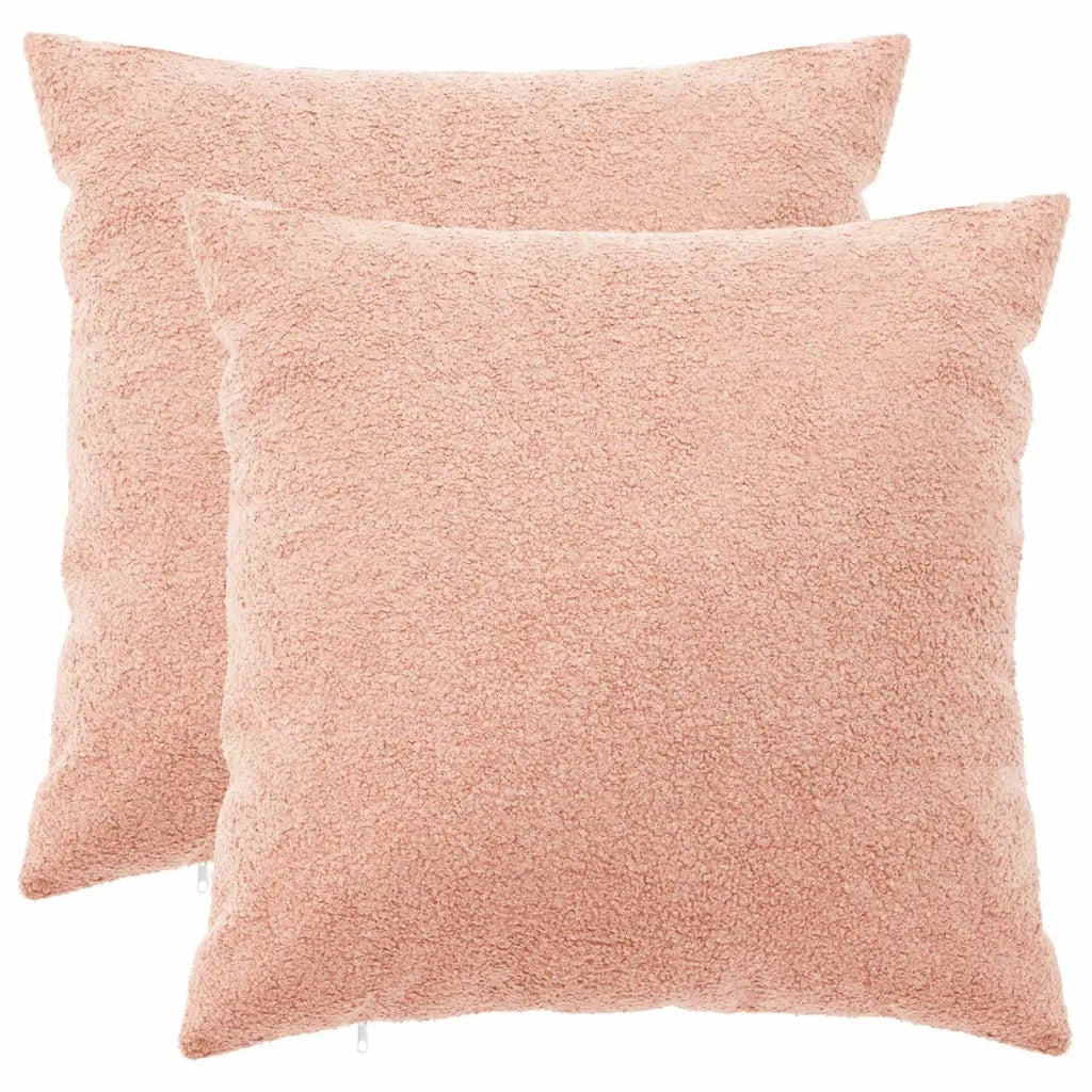 Federa 2 pcs HEERLEN Rosa 65 x 65 cm Bouclé 912961