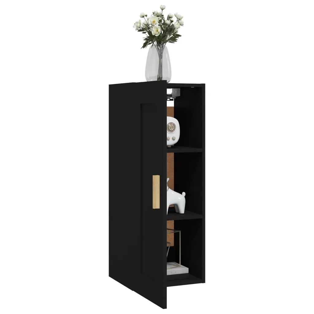 Armadietto a Muro Nero 35x34x90 cm in Legno Multistrato cod mxl 32943