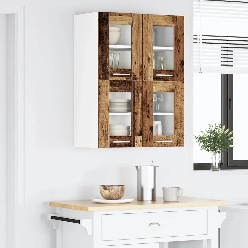 Armadio pensile con porta 2 pcs Legno vecchio 60 x 31 x 40 cm