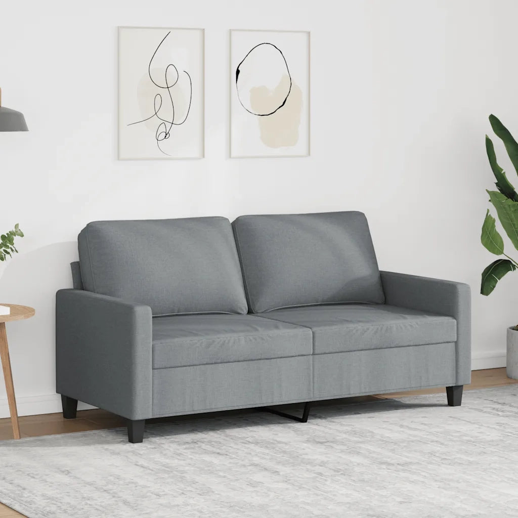Divano a 2 Posti Grigio Chiaro 140 cm in Tessuto 359163