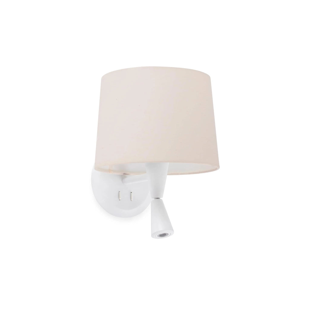 Faro Barcelona 64308-02 - CONGA Lampada da parete con lettore bianca/beige