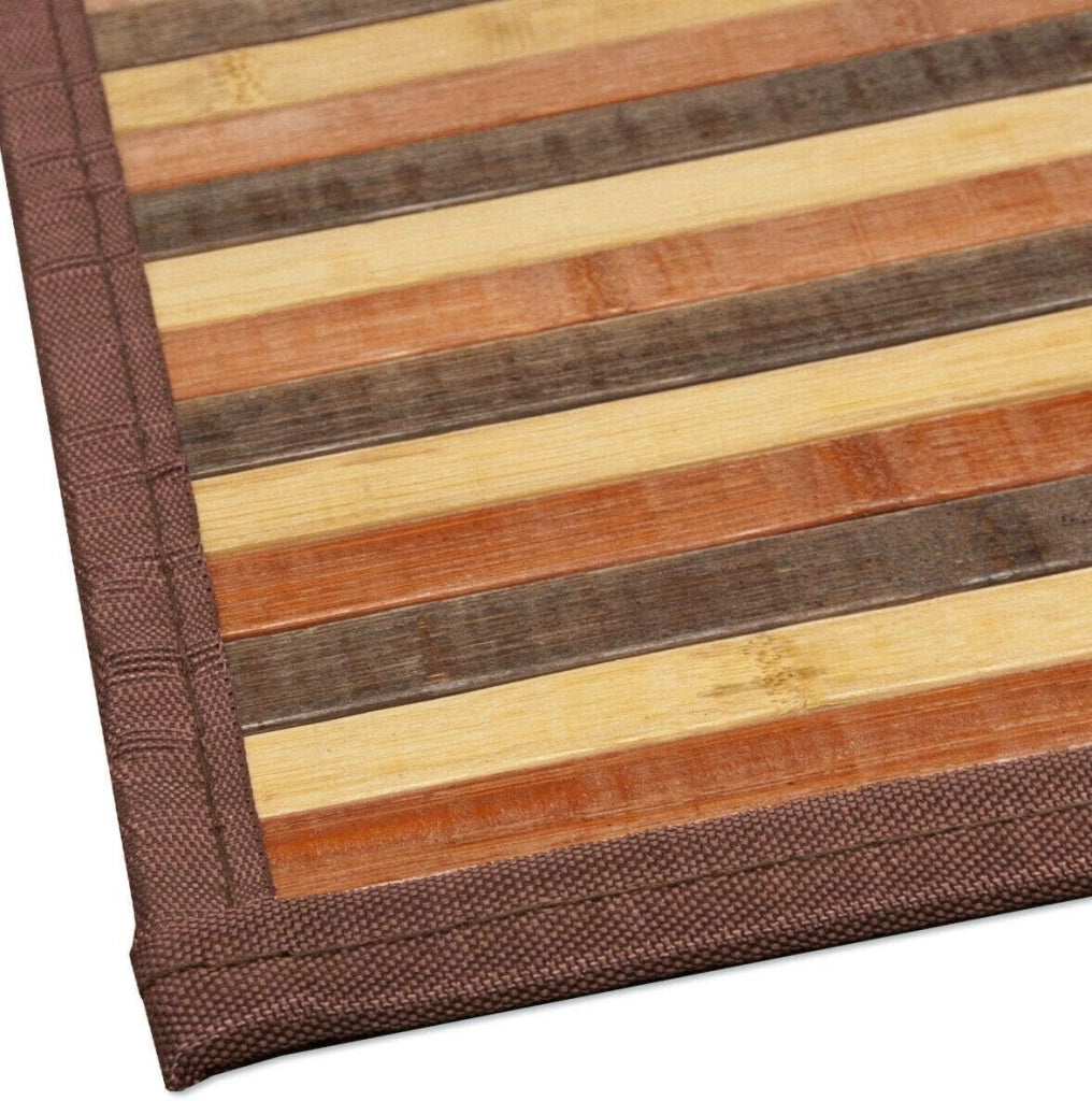 Tappeto Bamboo Legno 50x77 cm Stuoia Cucina Tovaglietta Colazione Retro Antiscivolo Arancione