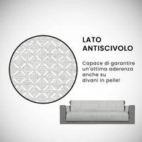 Copridivano con Copri Braccioli Seduta 230 cm in Poliestere Grigio