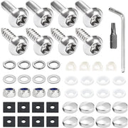 Set di viti anti-furto in acciaio inossidabile - Sicurezza - Targa di immatricolazione - Testa a 6 punte - 20mm - Viti di immobilizzazione