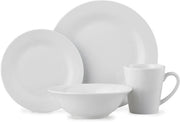Set da tavola in bianco Arctic White da 16 pezzi - Set di piatti e ciotole - Piatti bianchi, 4 piatti da pranzo, 4 piatti da dessert, 4 ciotole, resistente al forno a microonde e al lavastoviglie, set da tavola per 4 persone.