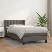 Giroletto a Molle con Materasso Grigio 100x200 cm in Similpelle