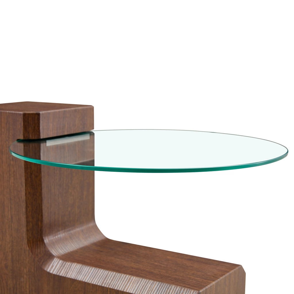 TAVOLINO DA CAFFÈ Set da 2 pezzi rotondo MDF effetto noce bianco marmo vetro