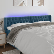 Testiera a LED-Testata con LED Blu Scuro 203x16x78/88 cm in Velluto 174589