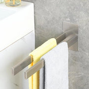 Maniglia per asciugamani da bagno - asciugamani da bagno con due braccia - adesivo - acciaio inossidabile - cromato - 39 cm - resistente alla ruggine e alle abrasioni - argento