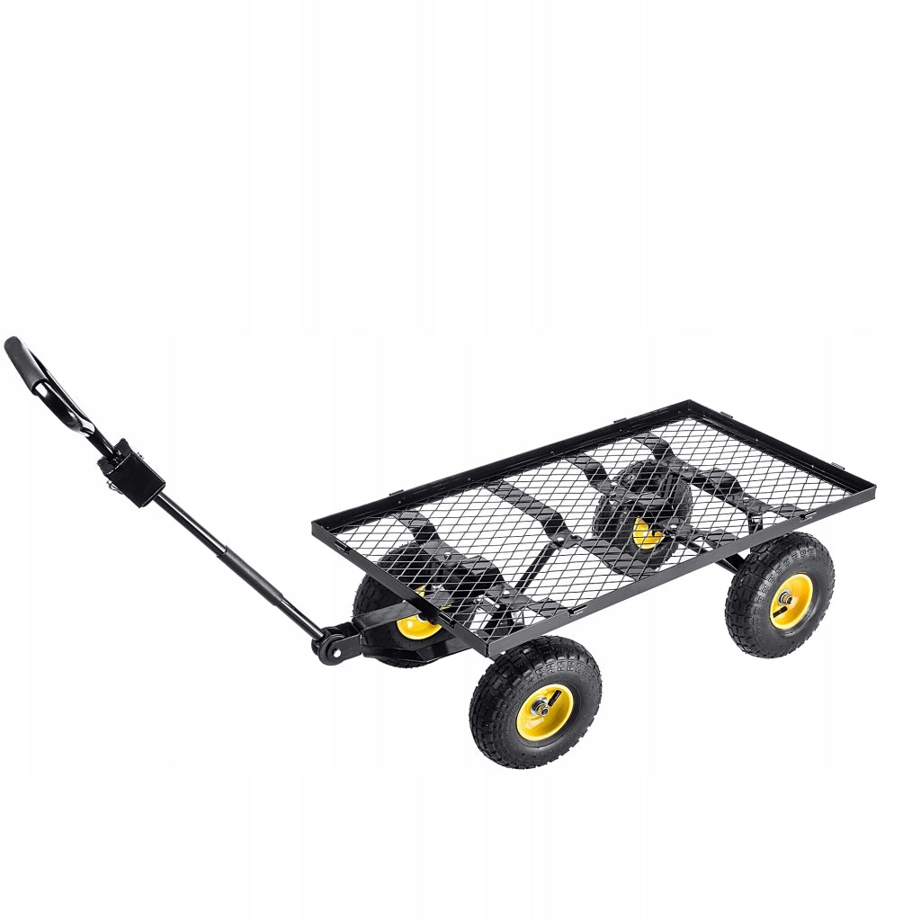 Carrello da giardino KADAX con carriola, rimorchio per trasporto, portata 450 kg, con telone, grande.