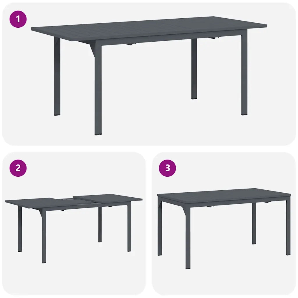 Set da Pranzo per Giardino 7 pcs Antracite 3378816