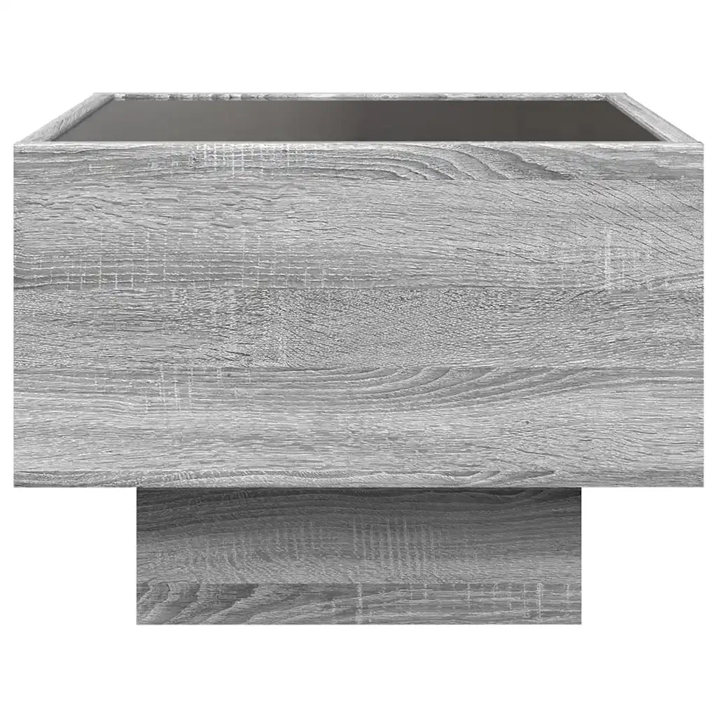 vidaXL Tavolino con LED Grigio Sonoma 40x40x30 cm in Legno Multistrato
