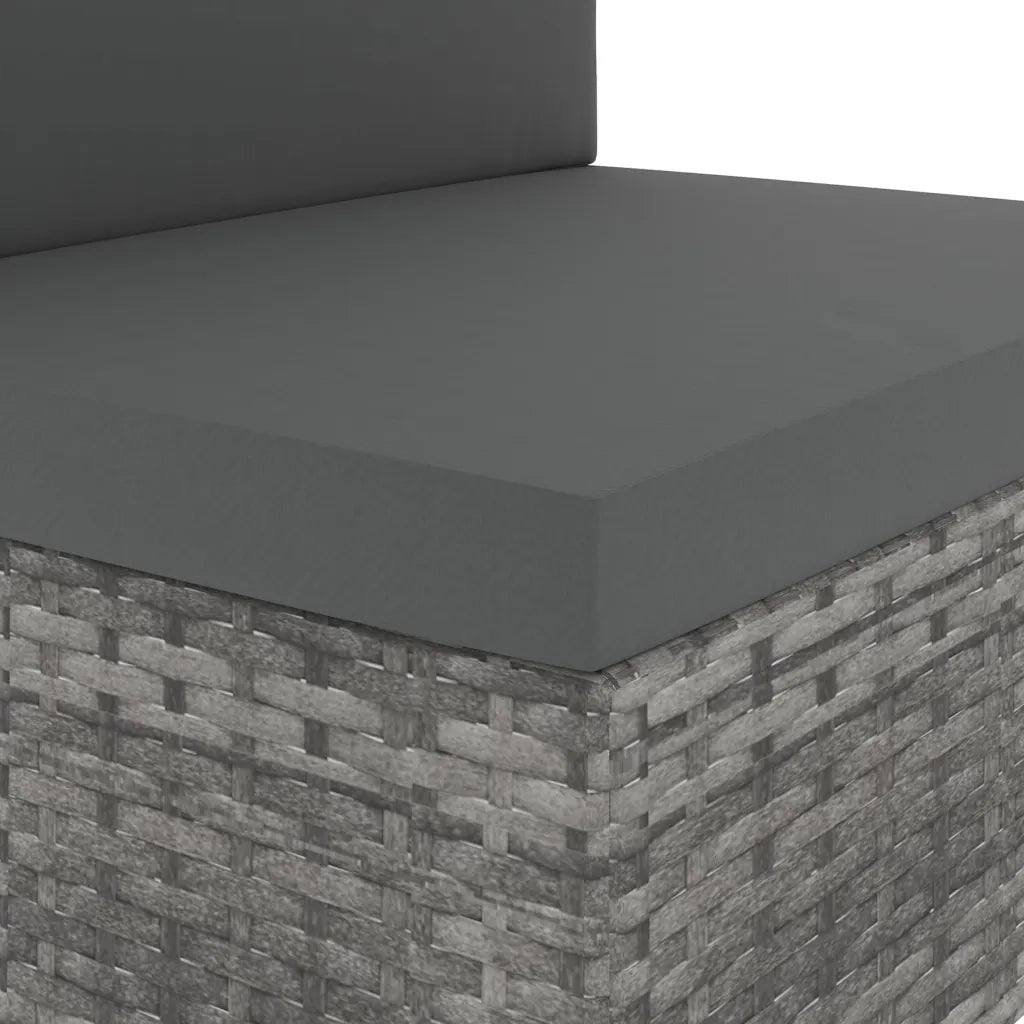 Seduta Centrale Modulare in Polyrattan Grigia CFW3321322