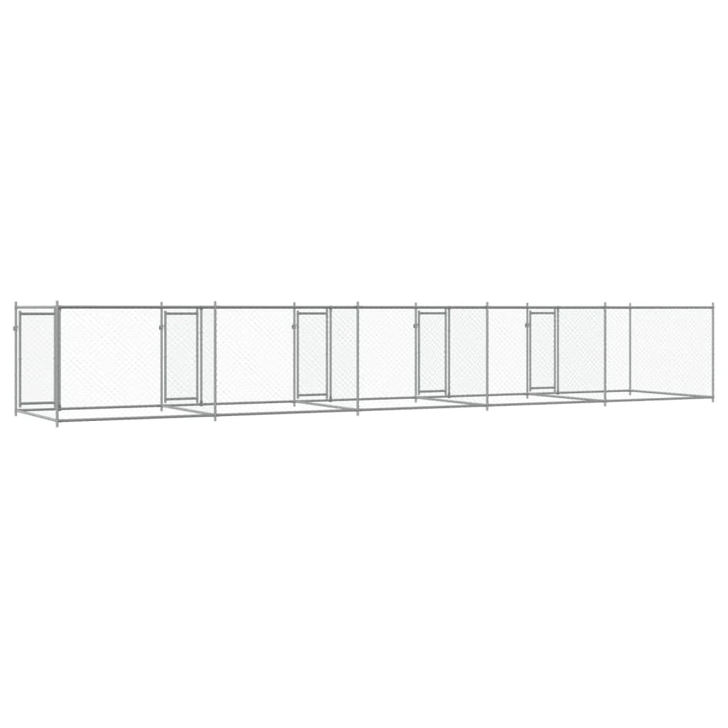 Trasportino per cani con porte 10 x 2 x 1,5 m acciaio zincato grigio 02_0041622