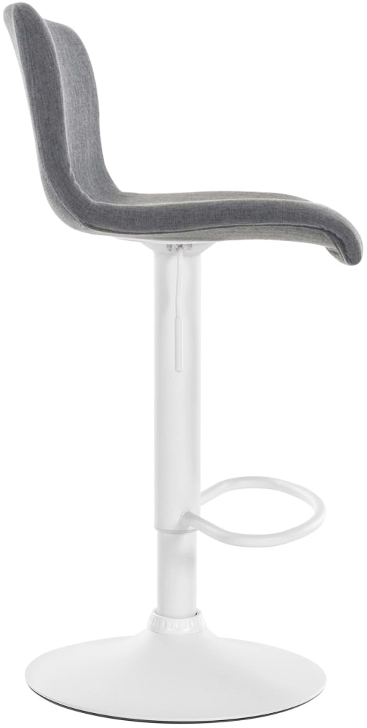 Sgabello HOVER in tessuto grigio chiaro,Metallo bianco opaco