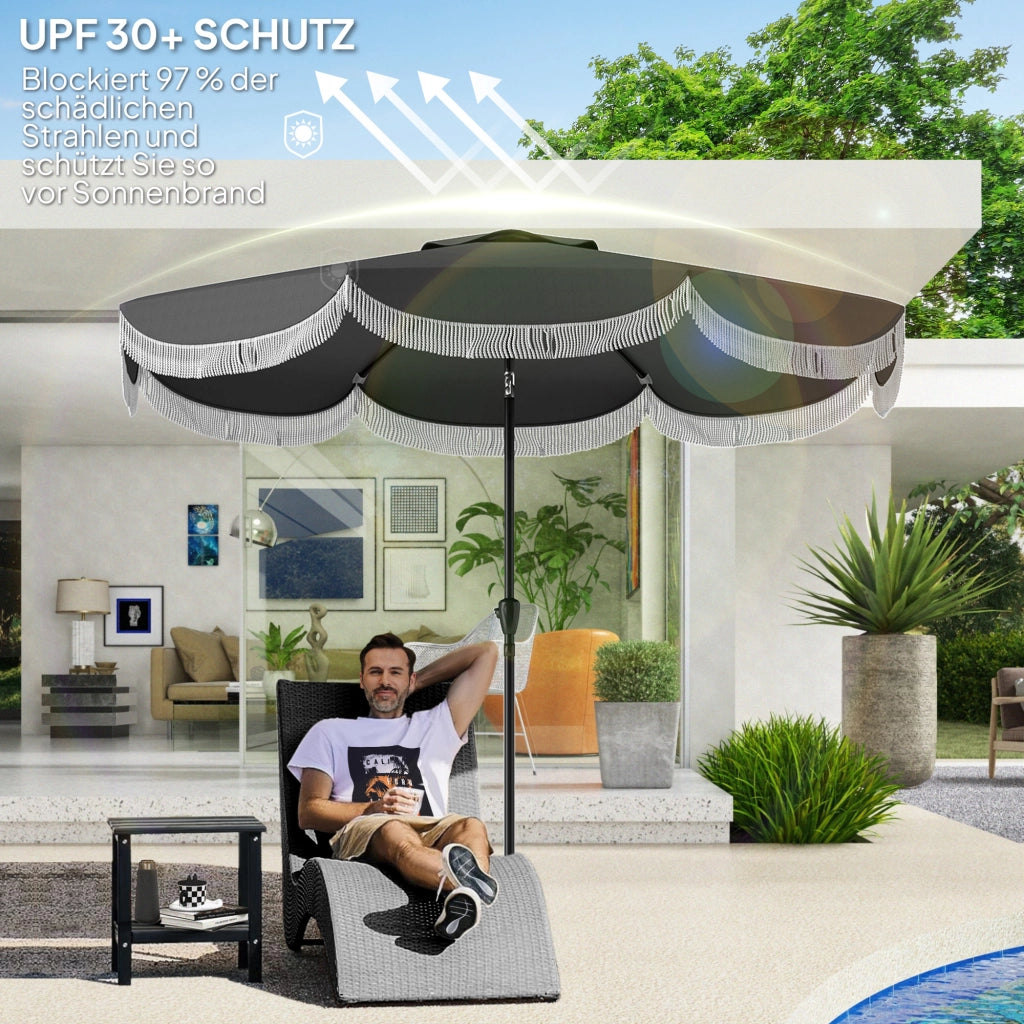 Ombrellone da giardino a 8 lati ¨C zephmum ¨C ?269 cm, schermo UV, colore grigio scuro