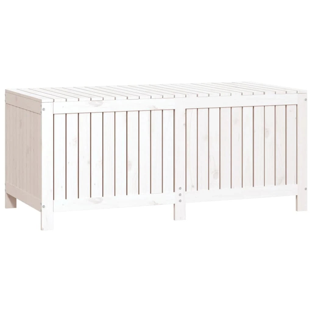 Contenitore/cassapanca da giardino bianca 147 x 68 x 64 cm legno di pino 02_0013071