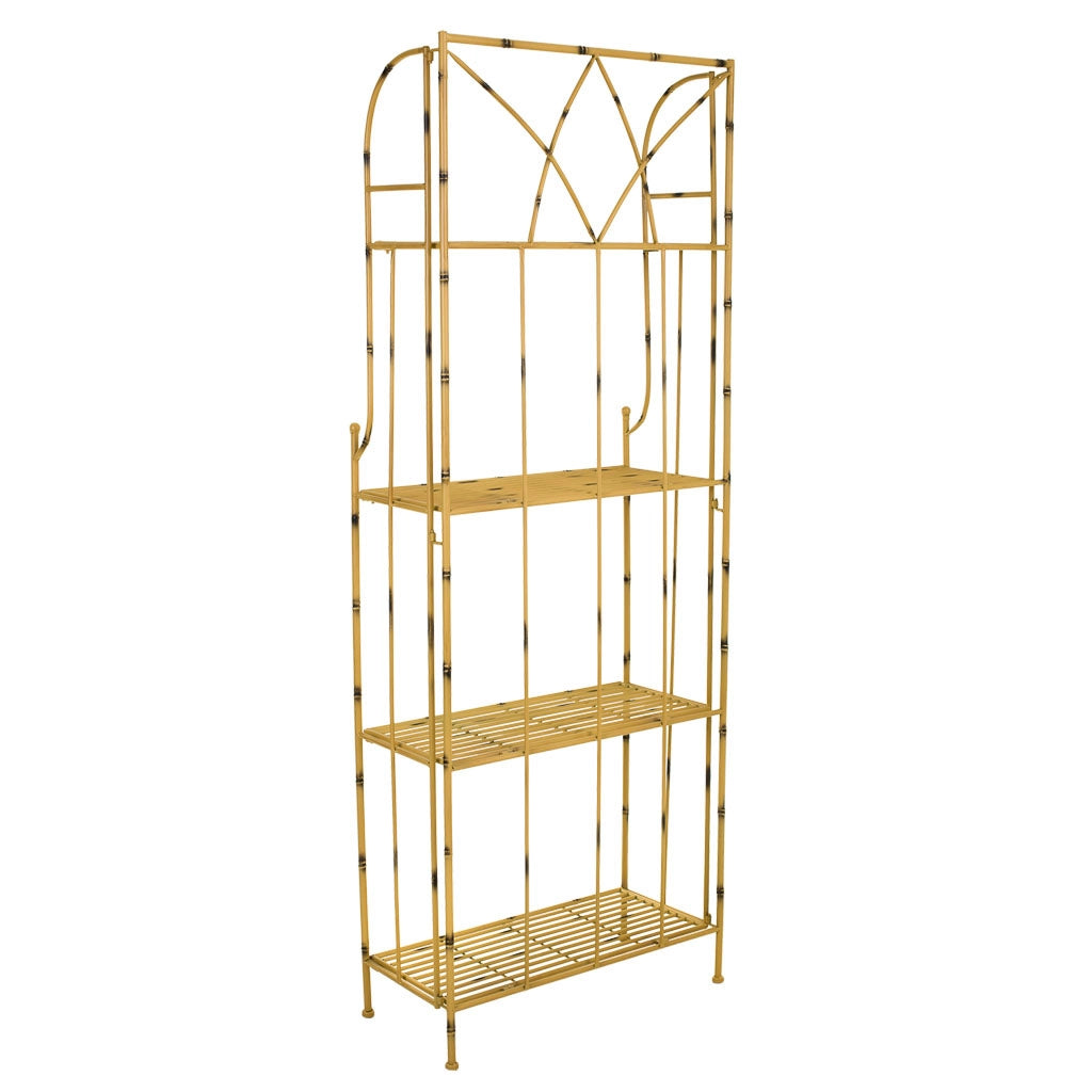 Scaffale in ferro battuto giallo 60x28x160h