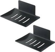 Contenitore per sapone - acciaio inossidabile - senza fori - 2 pezzi - nero