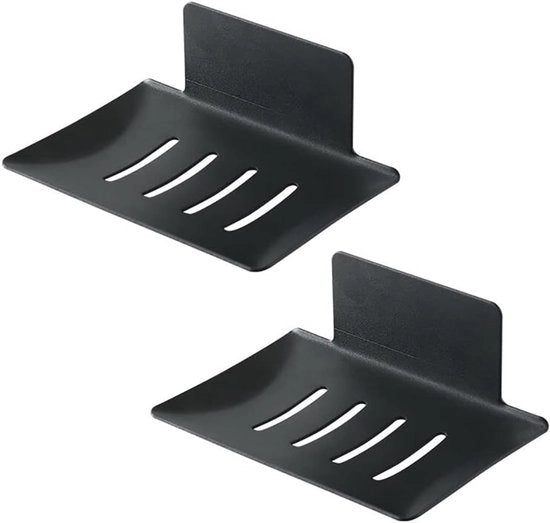 Contenitore per sapone - acciaio inossidabile - senza fori - 2 pezzi - nero