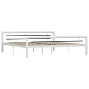 Giroletto-Struttura Letto Bianco e Nero in Metallo 180x200 cm