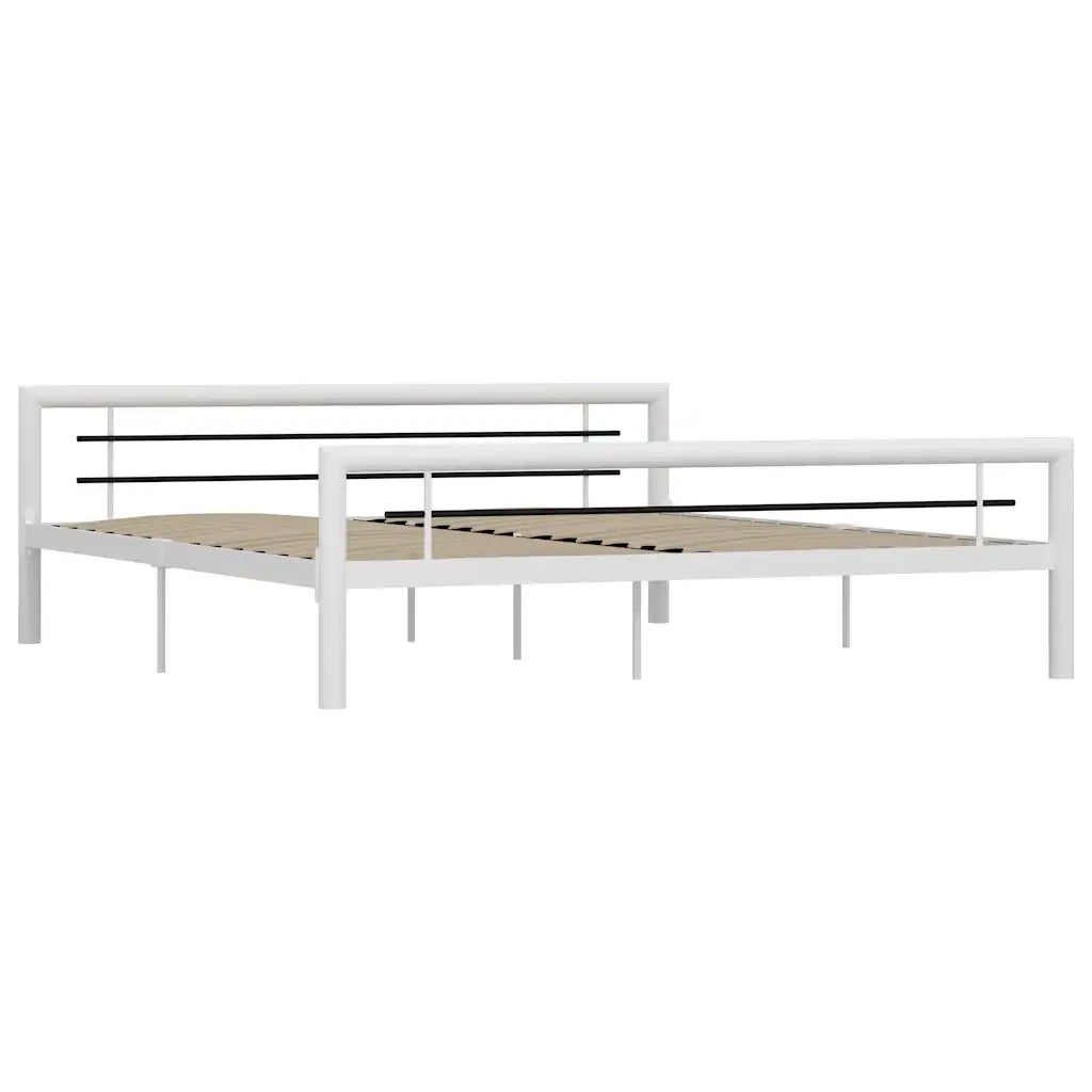 Giroletto-Struttura Letto Bianco e Nero in Metallo 180x200 cm