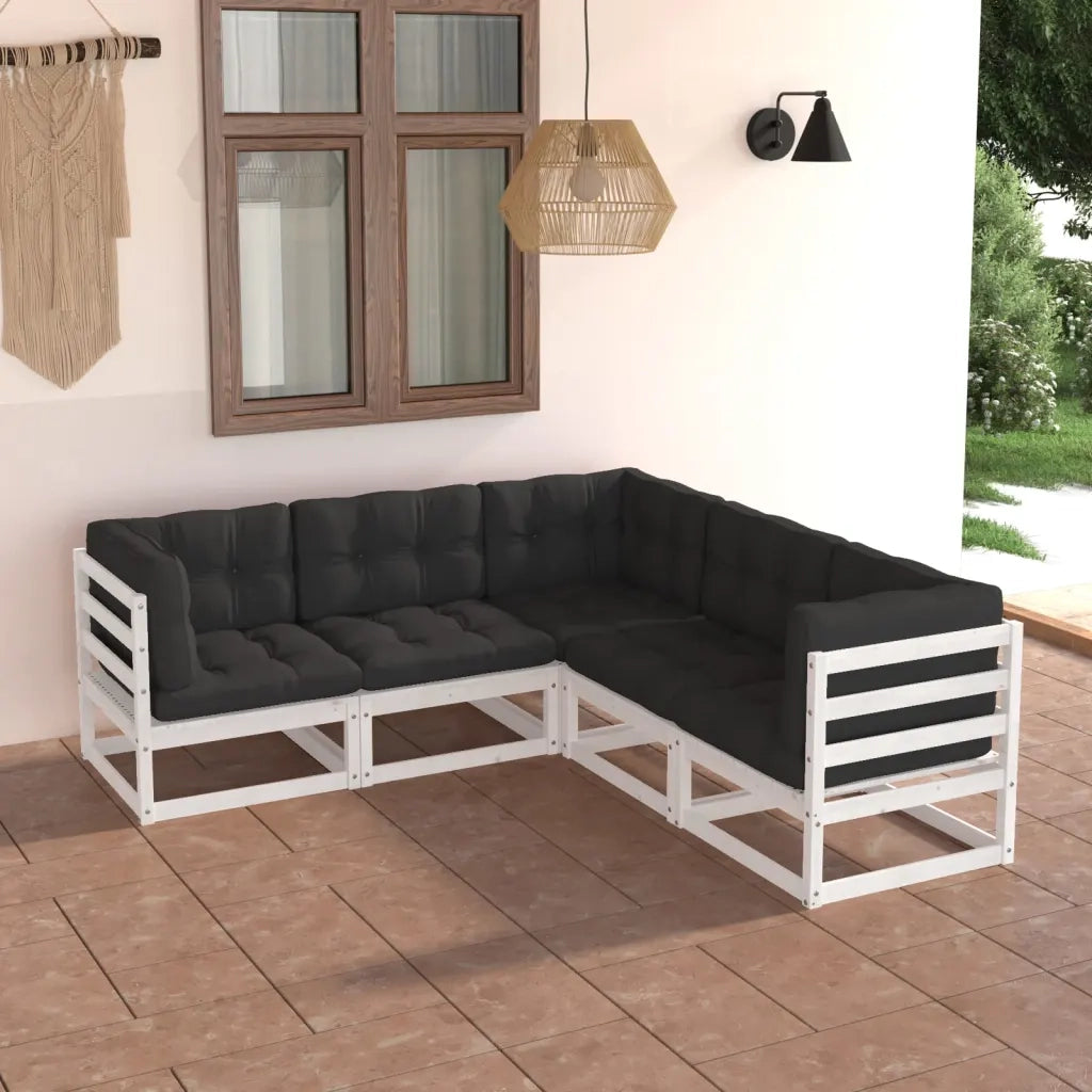 Set Divani Giardino 6 pz con Cuscini in Legno Massello di Pino 3076775