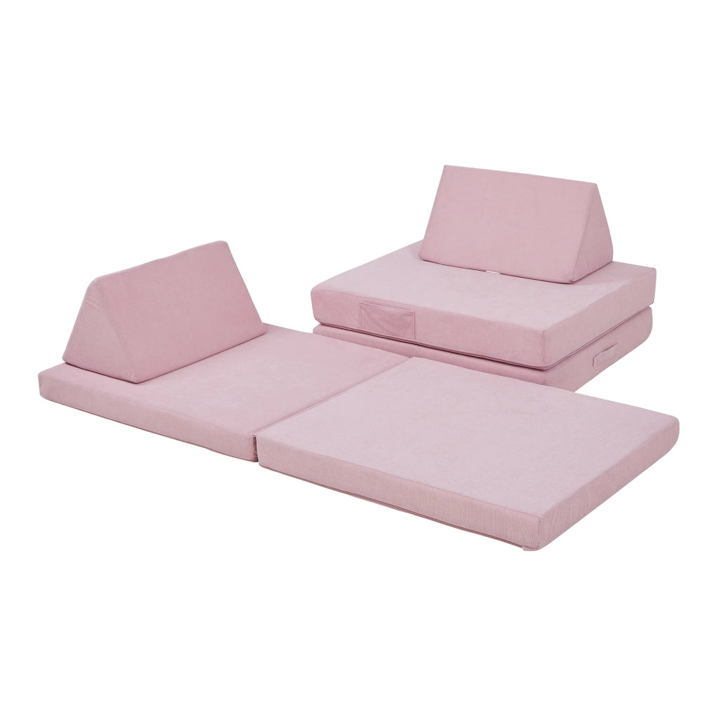 Set divano e poltrona da gioco in velluto a coste 5 pezzi 150 x 66 x 46 cm rosa 03_0009148