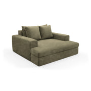Comazzo, Divano Fisso 2 Posti Cuscini Sfoderabili, 162x167x86h cm Verde Oliva