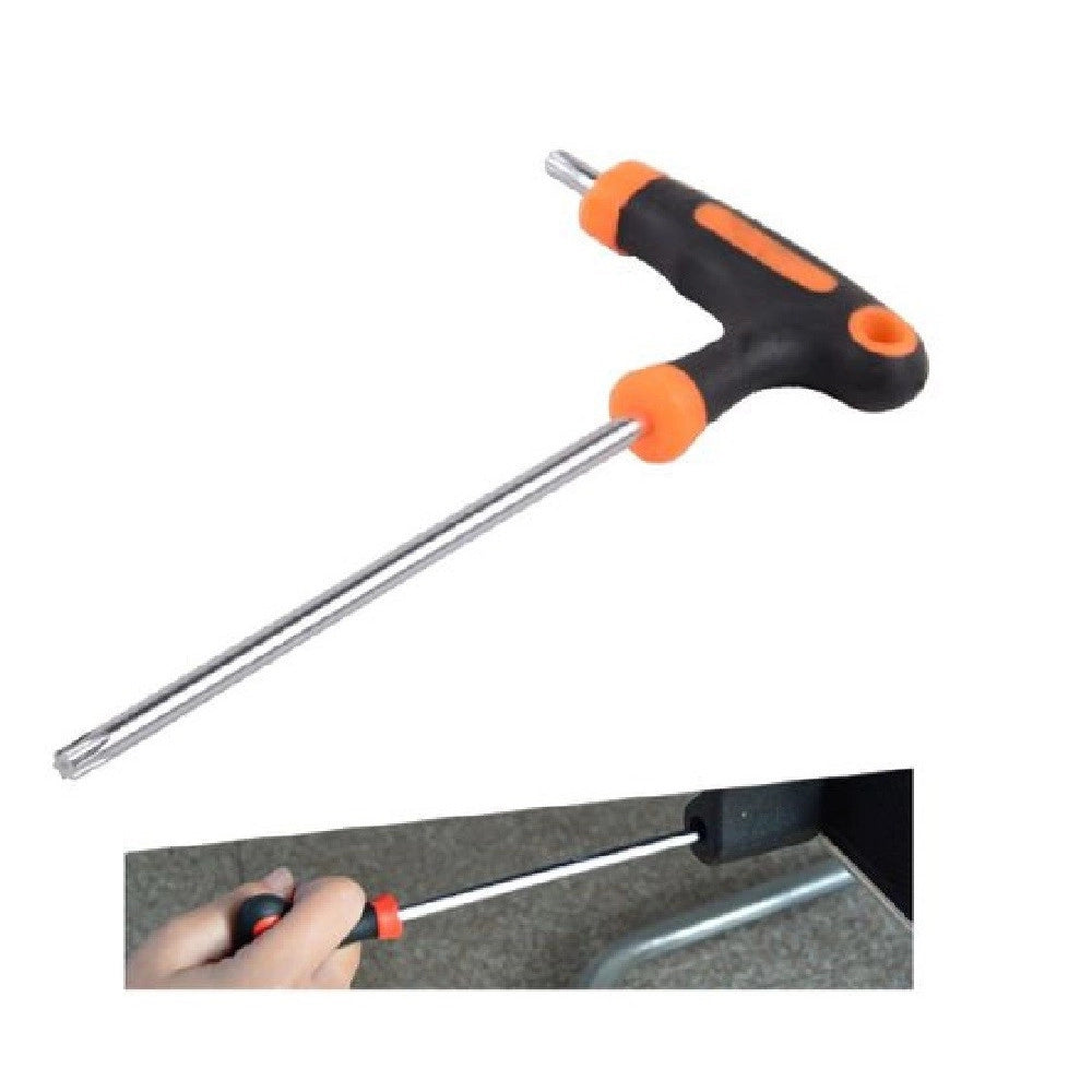 Trade Shop - Chiave Brugola T Trapezoidale Punta Stella T10x100mm Impugnatura Ergonomica 91802 -