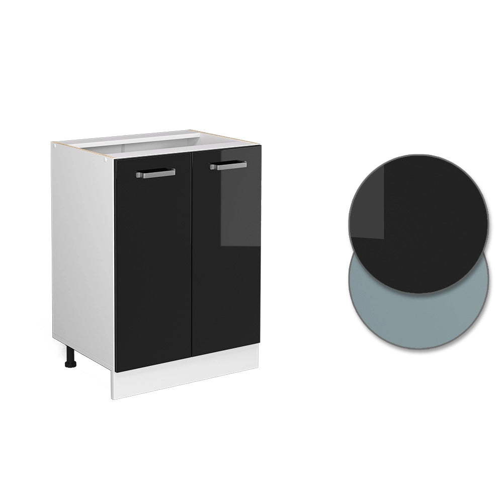 Vicco Mobiletto base cucina Nero lucido 60 cm , PL Antracite