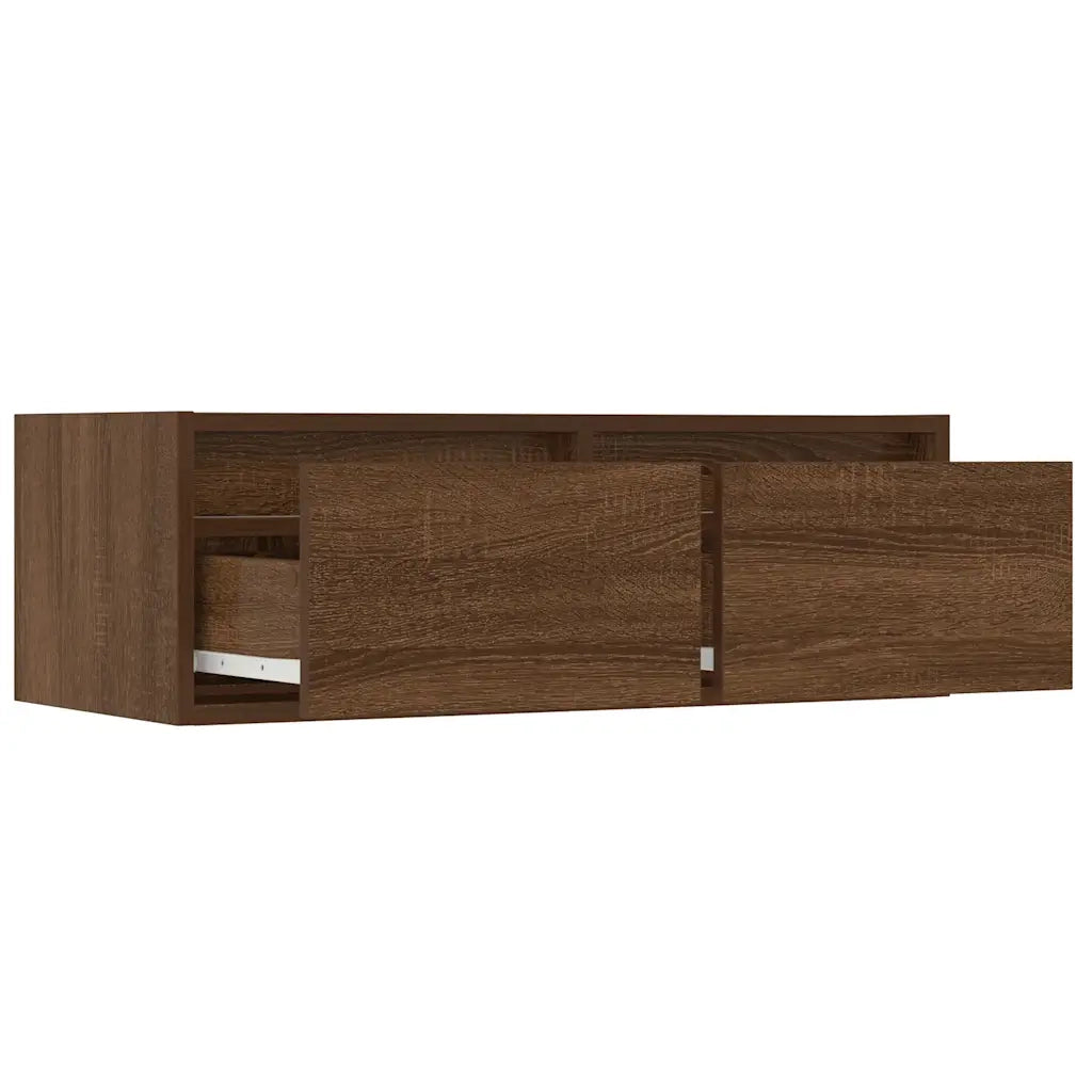 vidaXL Mobile Porta TV con Luci LED Rovere Marrone 75x35,5x25 cm
