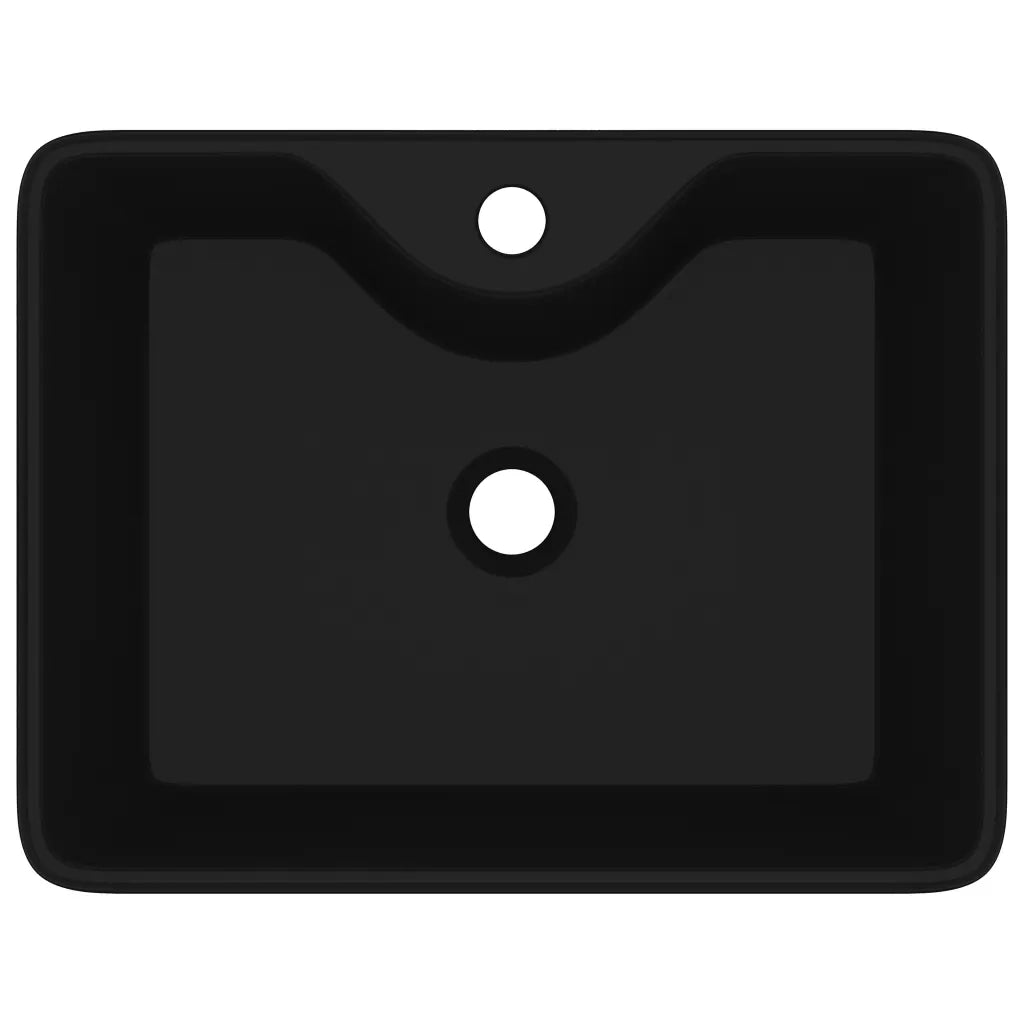 Lavandino Bagno in Ceramica Nera Quadrato con Foro per Rubinetto  cod mxl 40919