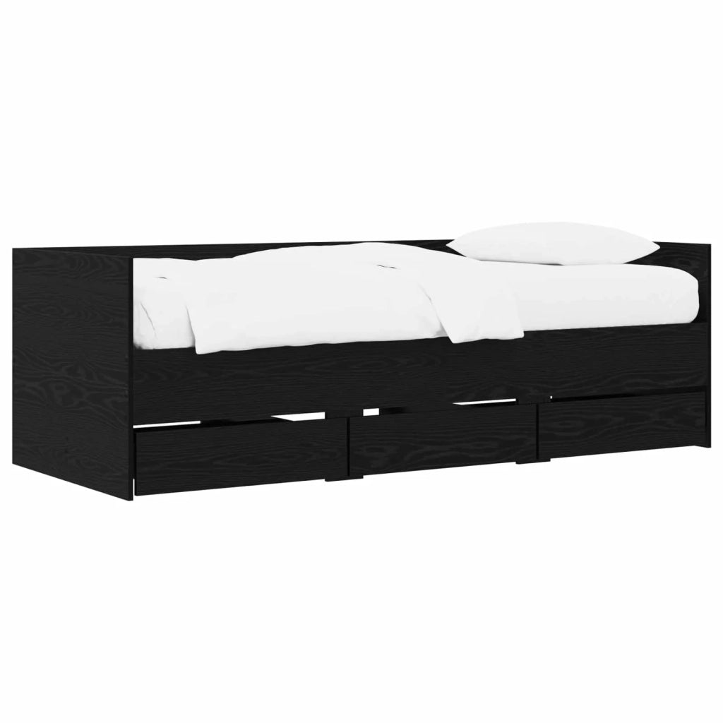 Telaio del letto con storage Rovere Nero 80 x 200 cm 3429635