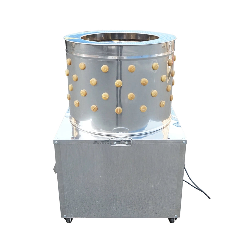 Spiumatrice per pollame in acciaio inox 1500W, 220V, capacità massima 4 polli, 157 dita, 180 giri/min, IP68.