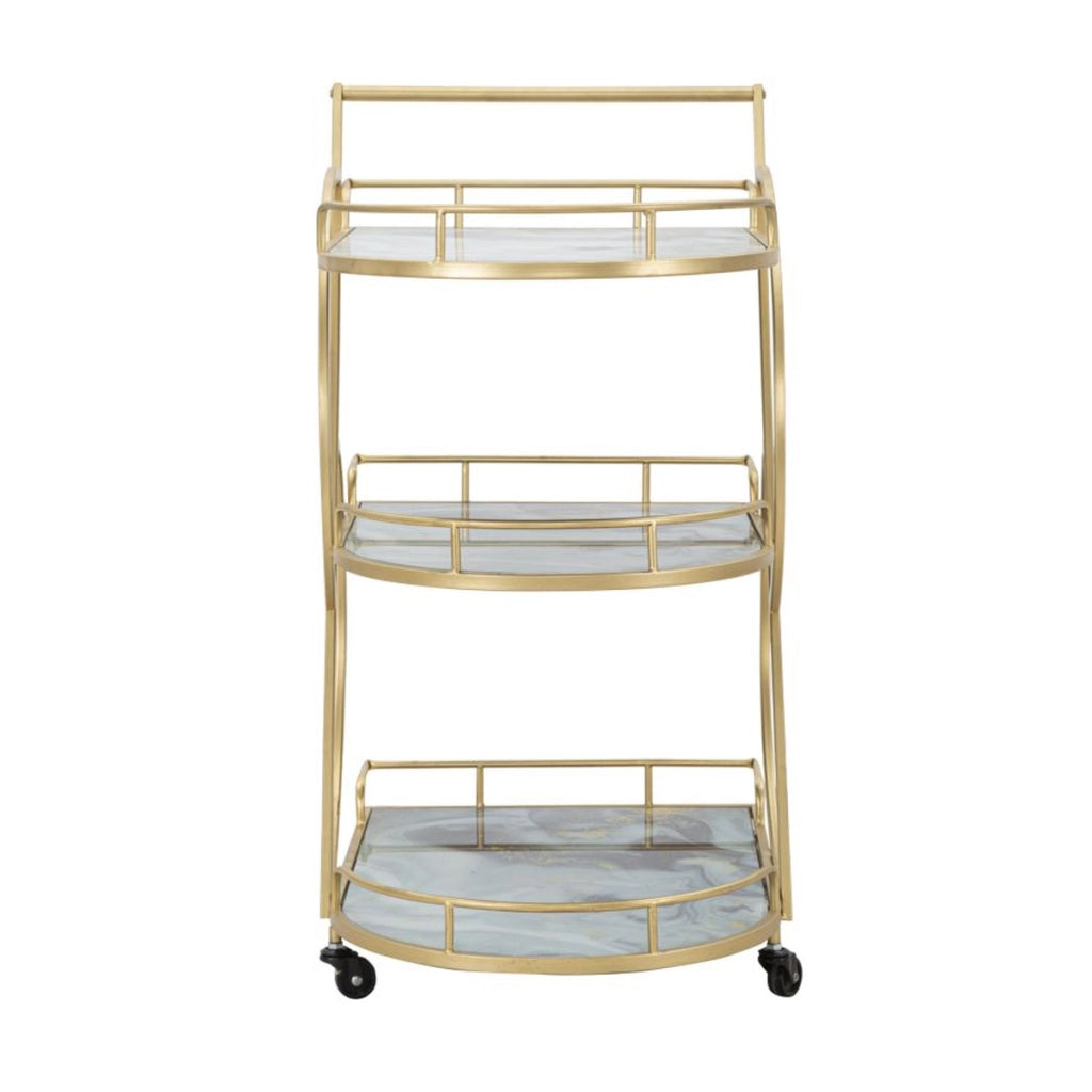Carrello VKH2, Oro, Metallo, 71x45,5x84,5 cm