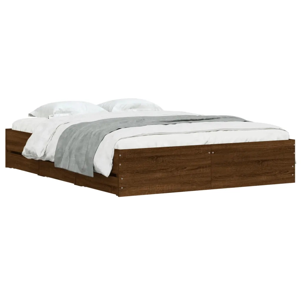Giroletto Cassetti Rovere Marrone 140x190 cm Legno Multistratocod mxl 85504