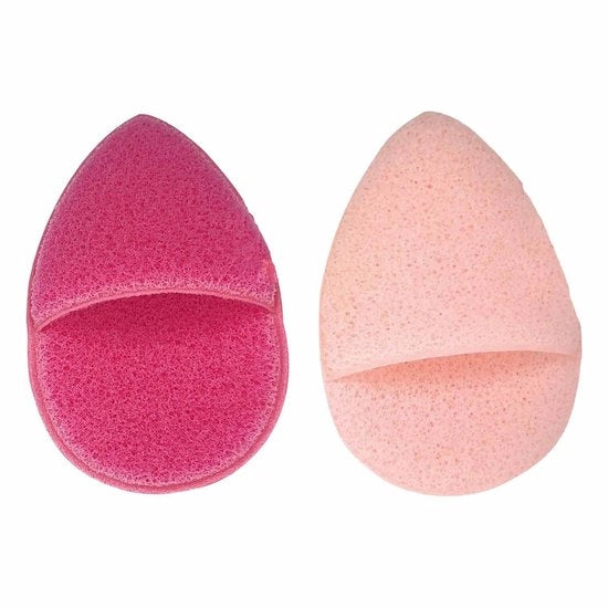 Sponza per la pulizia del viso con tessuto doppio - Accessori per la cura della pelle ecosostenibili - Dimensioni 9,7 x 6,4 x 1,5 cm - Pads di pulizia delicati per il viso