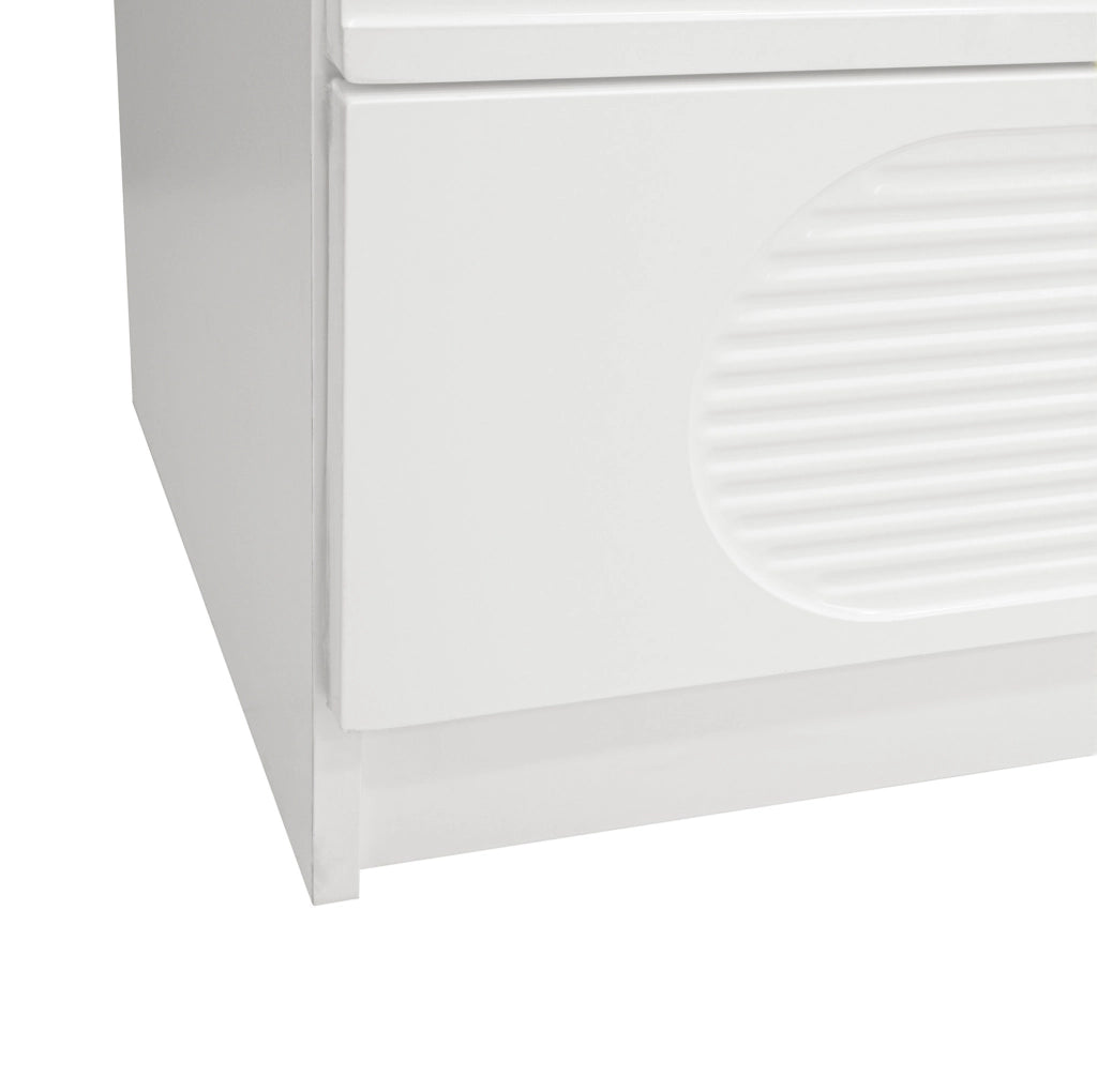 Cassettiera moderna a 4 cassetti 60x38;5x85 cm in MDF e truciolare bianco