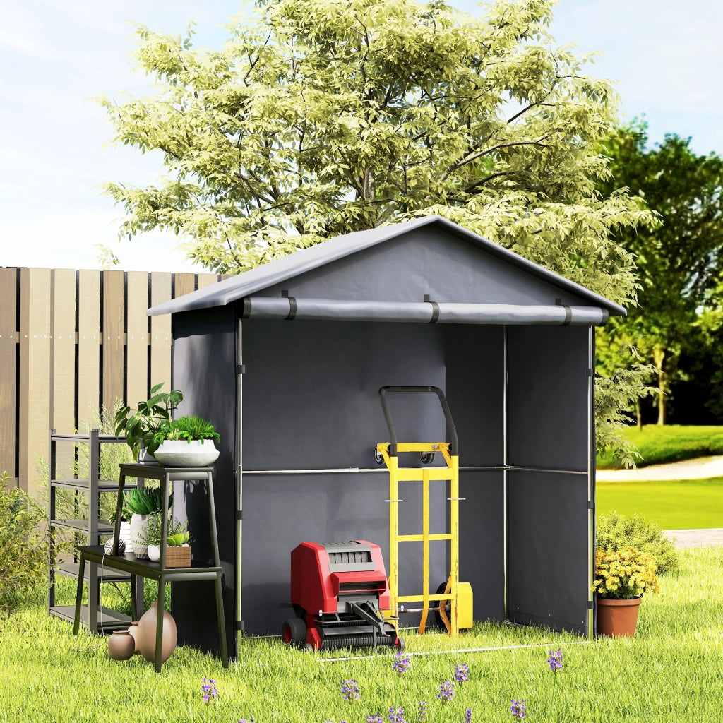 Capanno da Giardino con Porta Avvolgibile ¨C zephmum ¨C Grigio Scuro 110x200 cm