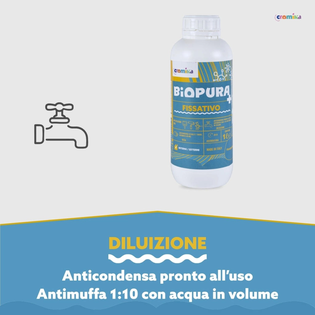 Fissativo antimuffa anticondensa alta concentrazione linea biopura cromika *** formato 1 lt, confezione 1