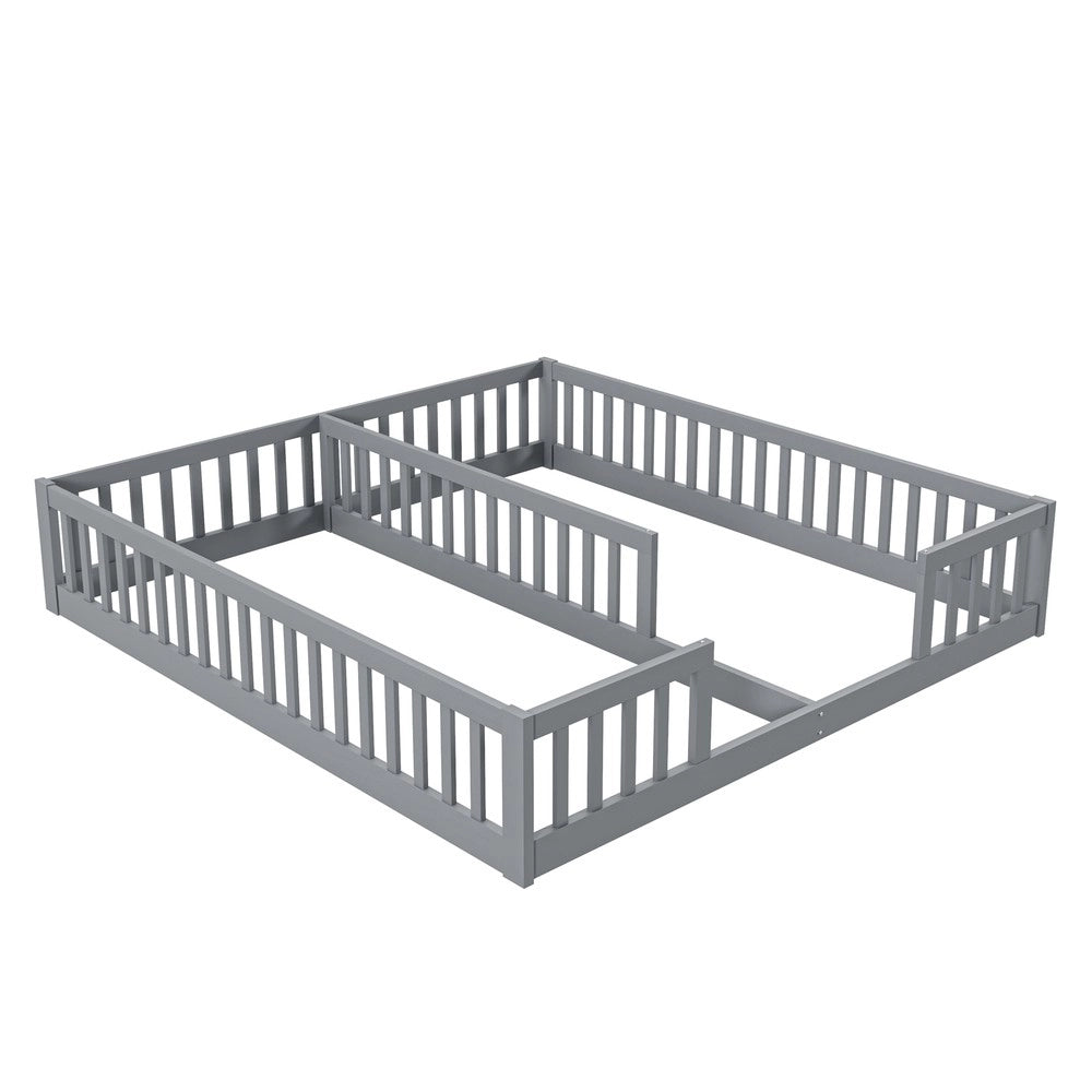 Letto Singolo con Sponda per Bambini ¨C MINIMAL ¨C Pino Grigio 90x200