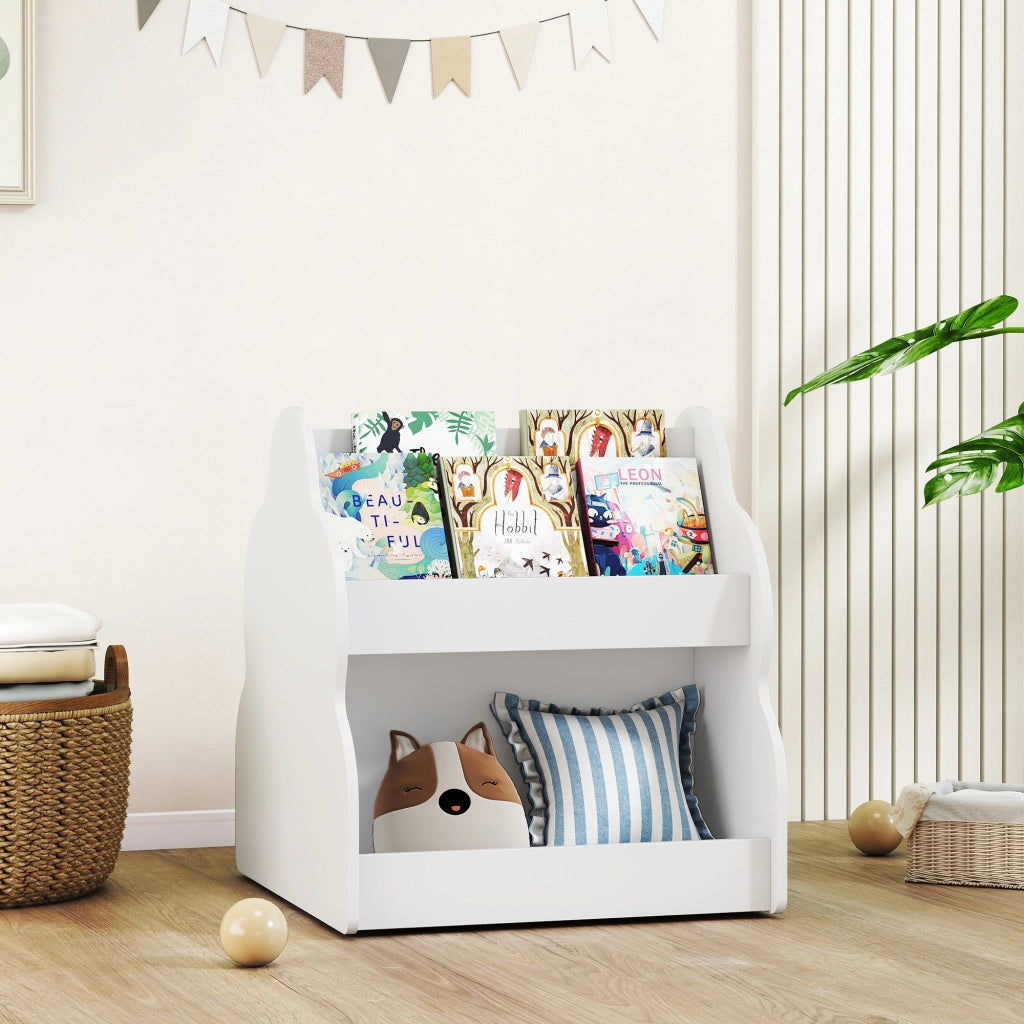 Libreria bambini con ruote ¨C zephmum ¨C Bianco 54x50x56 cm