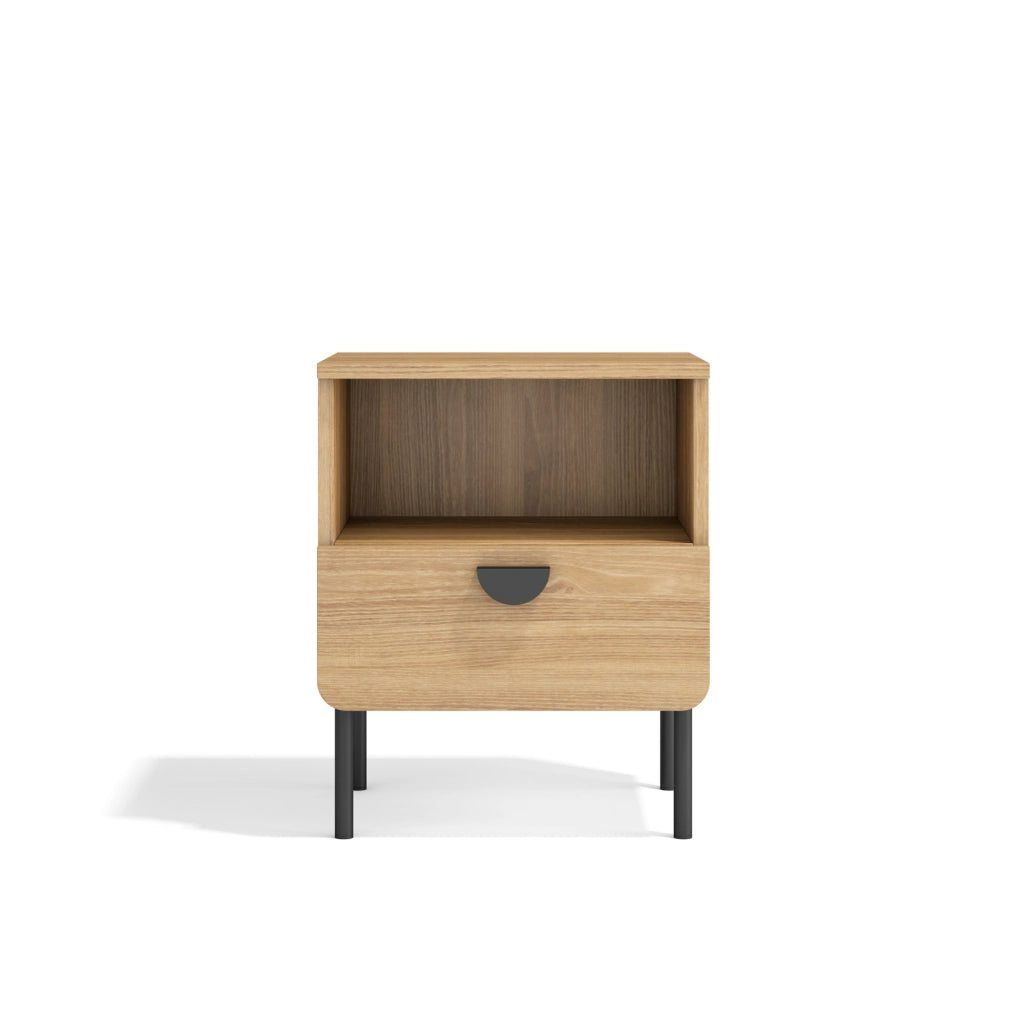 Comodino Herdasa 1 cassetto rovere dorato 55×40×34