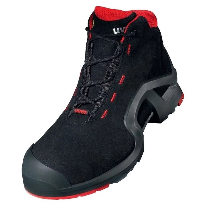 Uvex 8517242 1 Support Scarpe di Sicurezza S3 SRC ESD Puntale Composite Tomaia Microvelluto Suola Poliuretano colore Rosso Nero