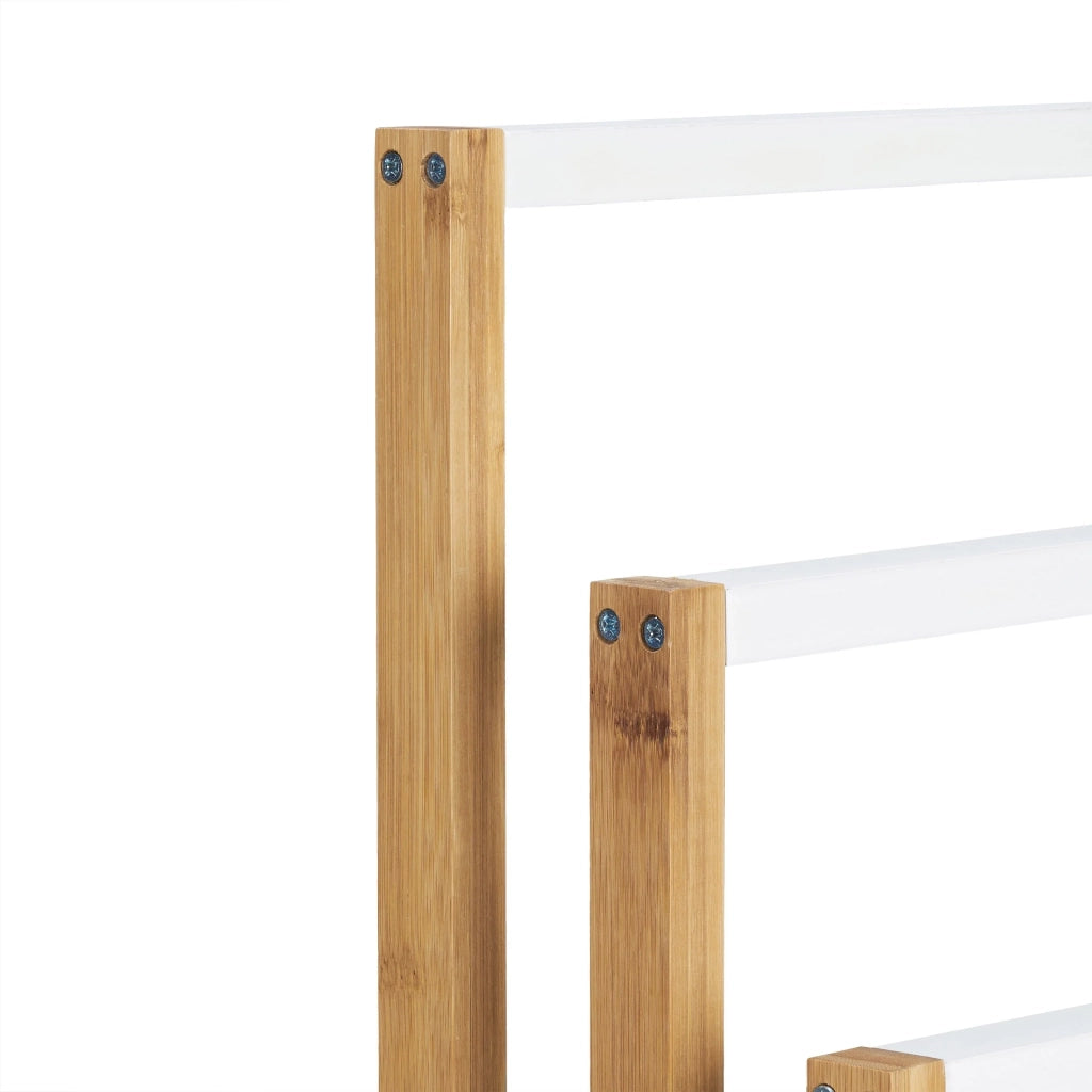 Portasciugamani in bambù appendiabiti accessori per il bagno 82 cm 3213023