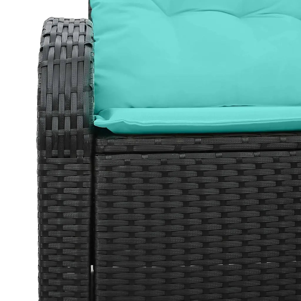 Divano da giardino Nero 124 x 62 x 85cm polyrattan 42006750