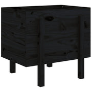 Fioriera rialzata per piante e fiori terrazza giardino 62 x 50 x 57 cm legno massello di pino nero 02_0037764